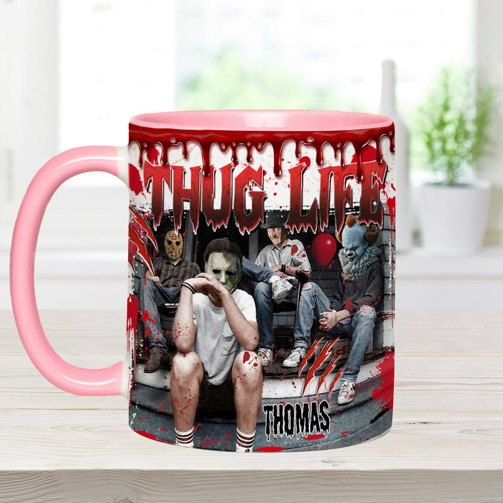 Personalized Thug Life Accent Mug Custom Name Gift for Halloween Accent Mug GradoCreations