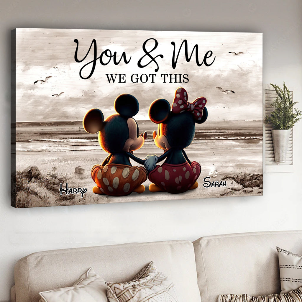 Personalized Couple Beach Scene Canvas Vintage Art Gift Canvas And Poster GradoCreations