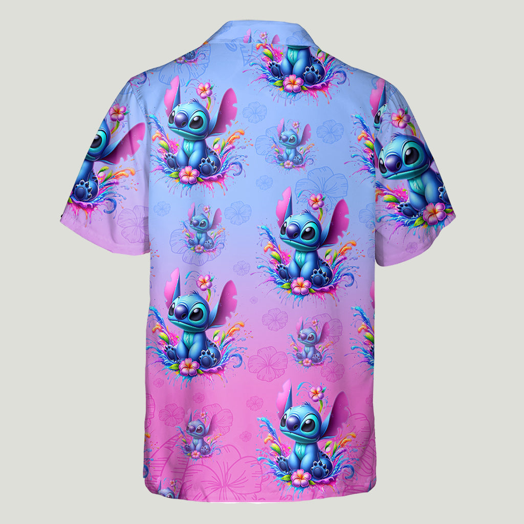 Personalized Hawaiian Shirt with Stitch Design Custom Name Gift Hawaiian Shirt GradoCreations