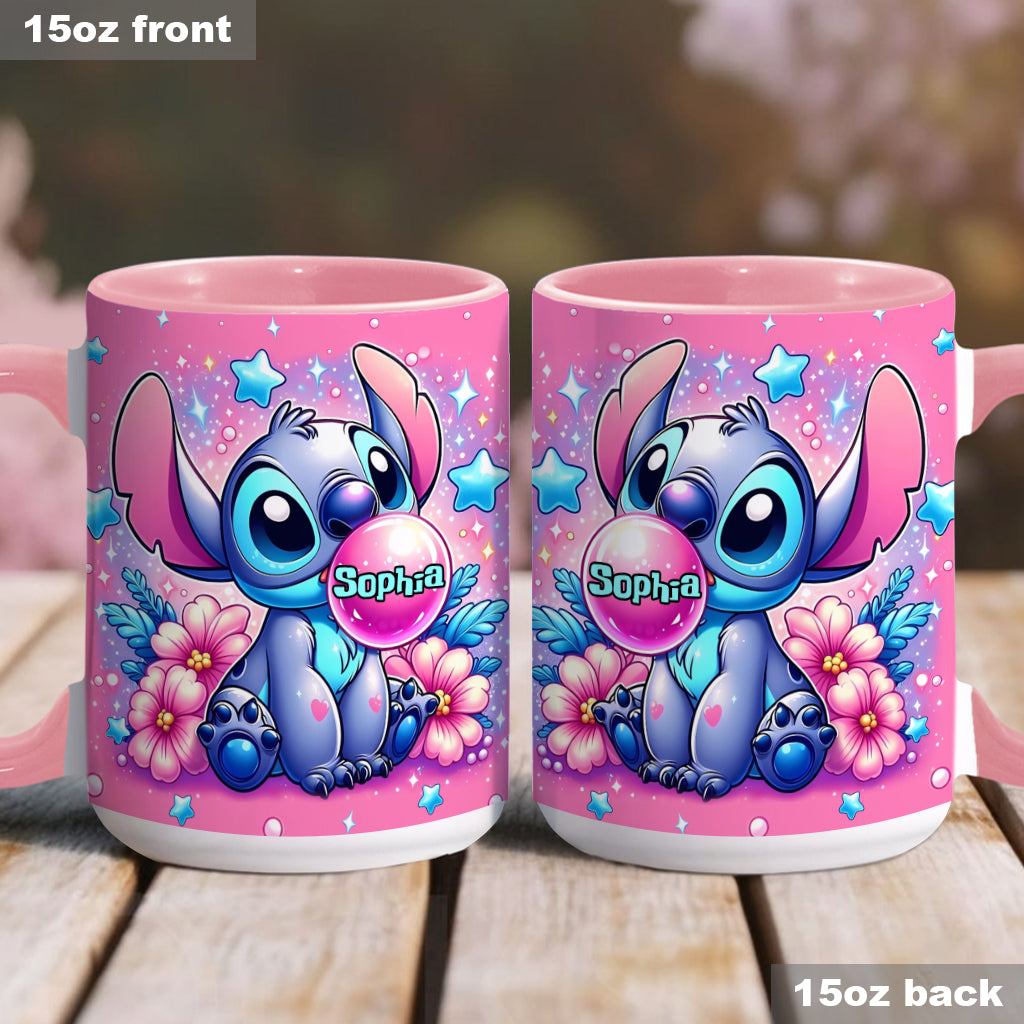 Personalized Pink Accent Mug Custom Name Gift for Birthday Accent Mug GradoCreations