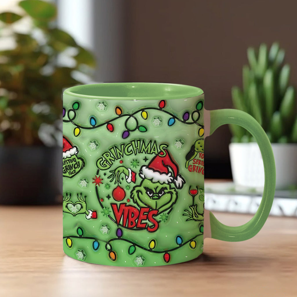 Personalized Grinchmas Vibes Accent Mug Custom Name Gift Accent Mug GradoCreations