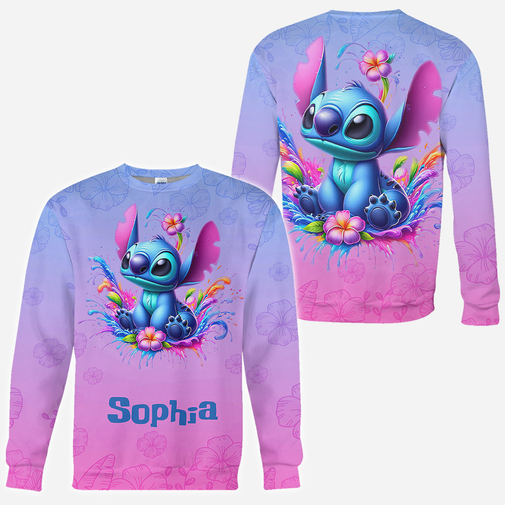 Personalized Blue Ohana All Over Shirt Custom Name Gift All Over Shirt GradoCreations
