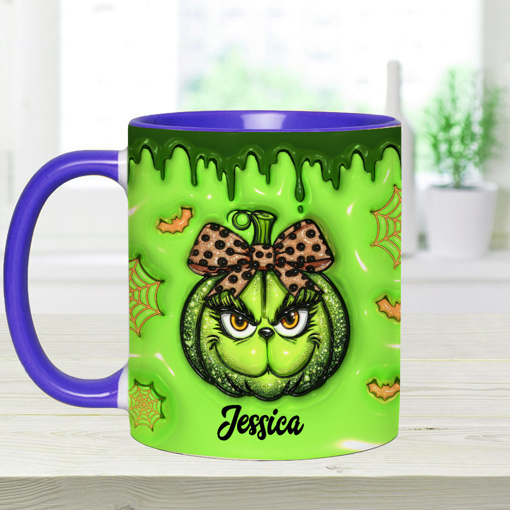 Personalized Grinch Accent Mug Custom Name Holiday Gift Accent Mug GradoCreations