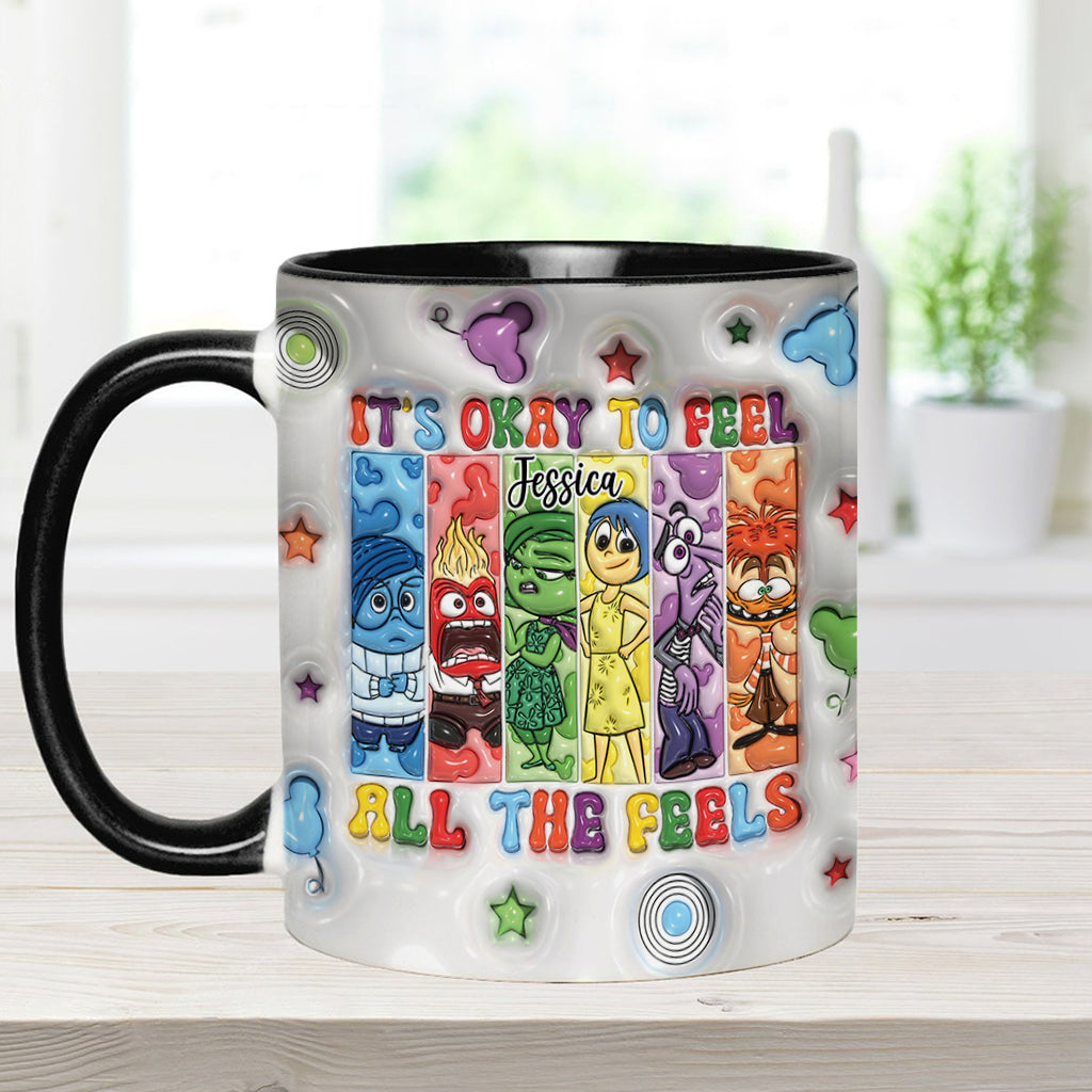 Personalized Accent Mug It's Okay To Feel All The Feels Gift for Birthday/Graduation Accent Mug GradoCreations