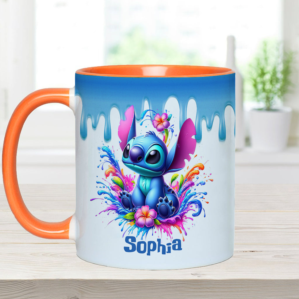 Personalized Blue Ohana Accent Mug Custom Name Gift Idea Accent Mug GradoCreations