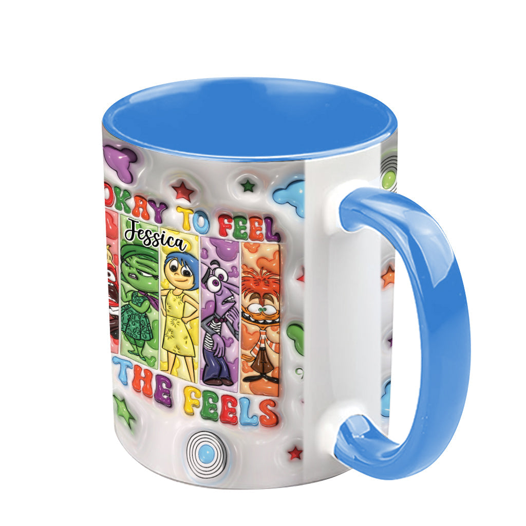 Personalized Accent Mug It's Okay To Feel All The Feels Gift for Birthday/Graduation Accent Mug GradoCreations