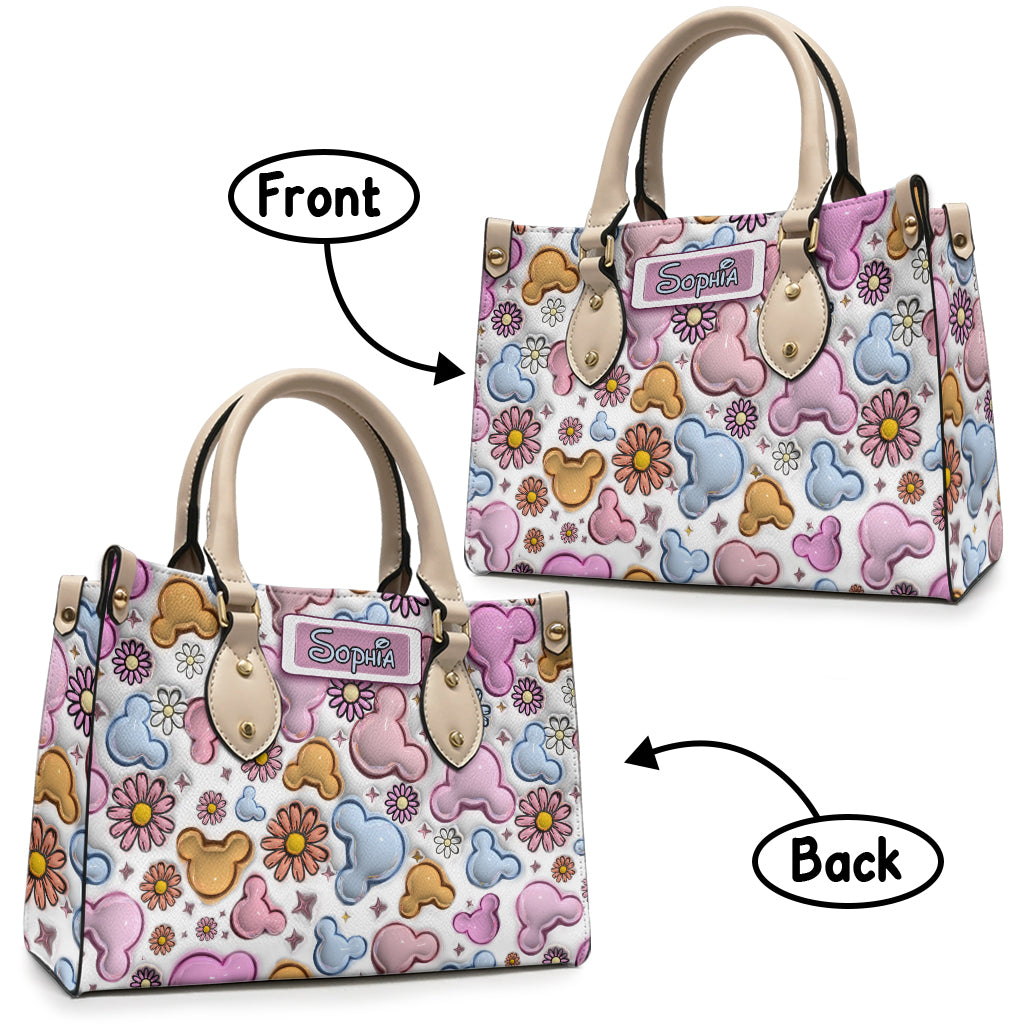 Personalized Leather Handbag with Disney Design for Her Leather Handbag GradoCreations