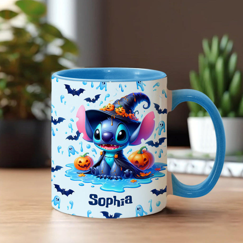 Personalized Halloween Ohana Accent Mug with Custom Name Accent Mug GradoCreations