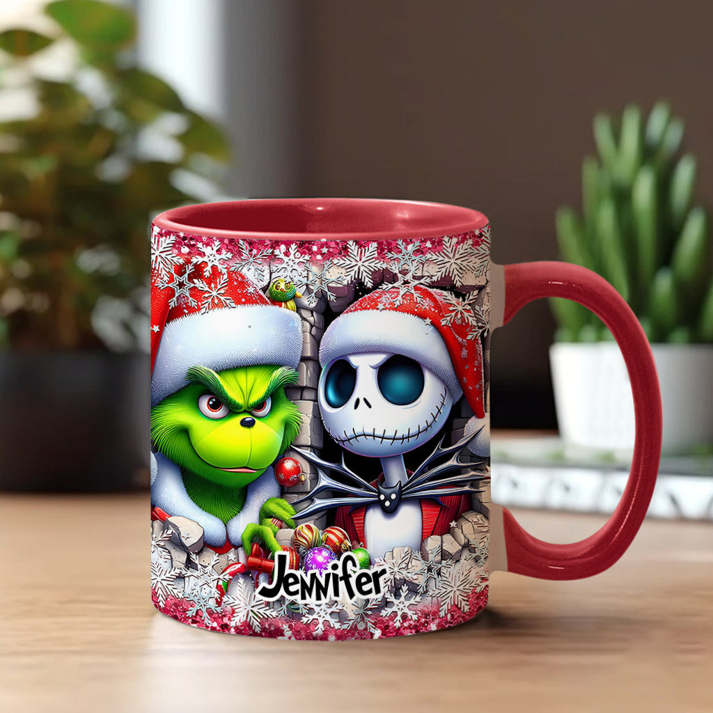 Personalized Nightmare Christmas Accent Mug Custom Name Gift Accent Mug GradoCreations