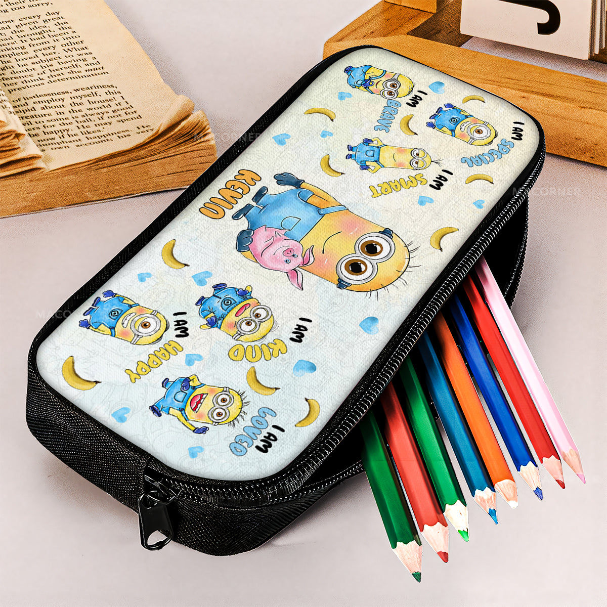 Personalized Minion Pencil Case Custom Name Back to School Gift Pencil Case GradoCreations