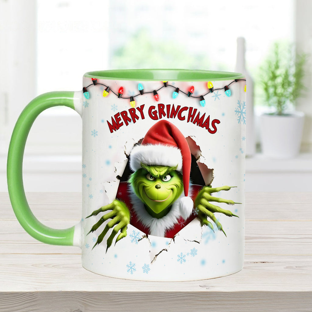 Personalized Merry Grinchmas Accent Mug Custom Name Gift Accent Mug GradoCreations