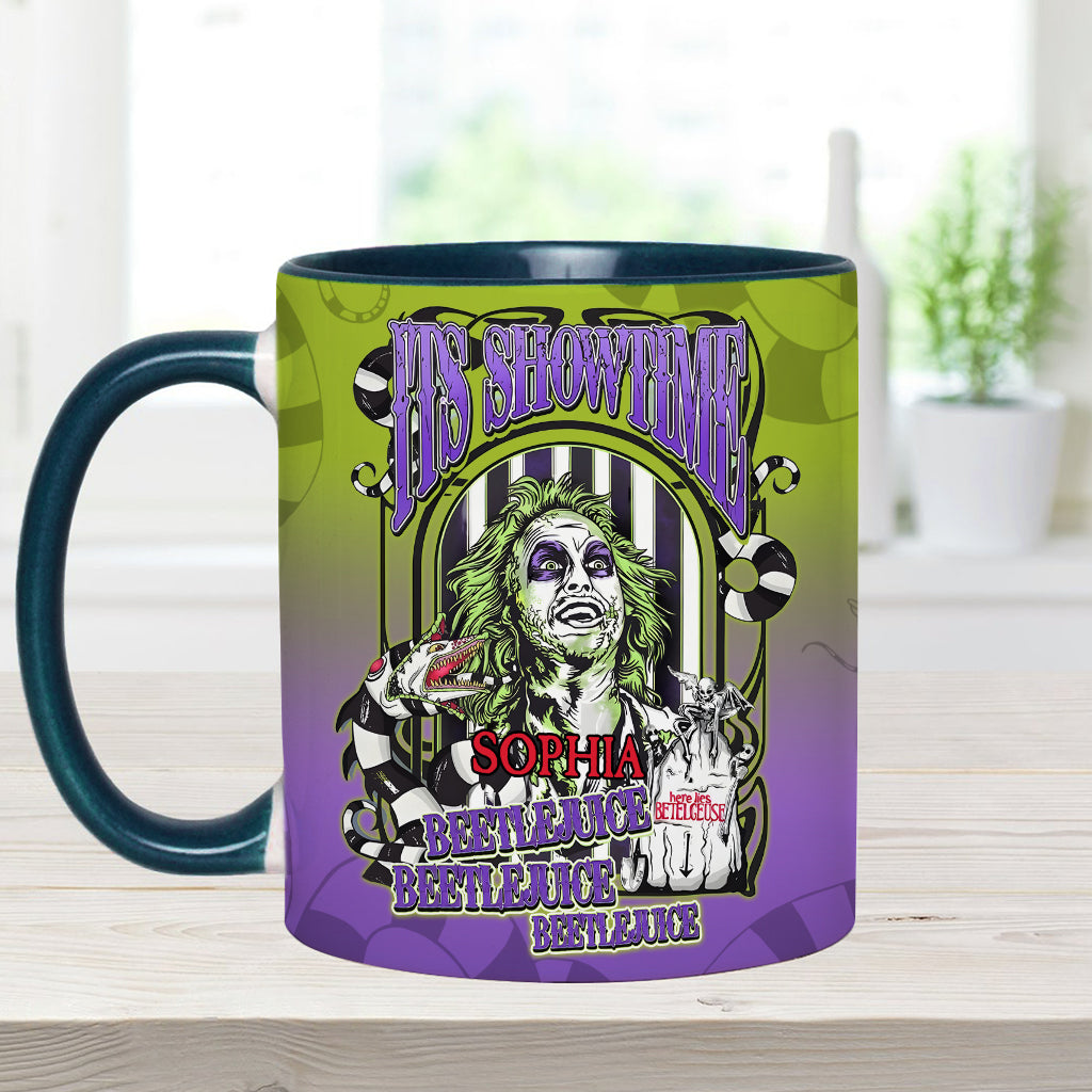 Personalized Beetlejuice Accent Mug Custom Name Halloween Gift Accent Mug GradoCreations