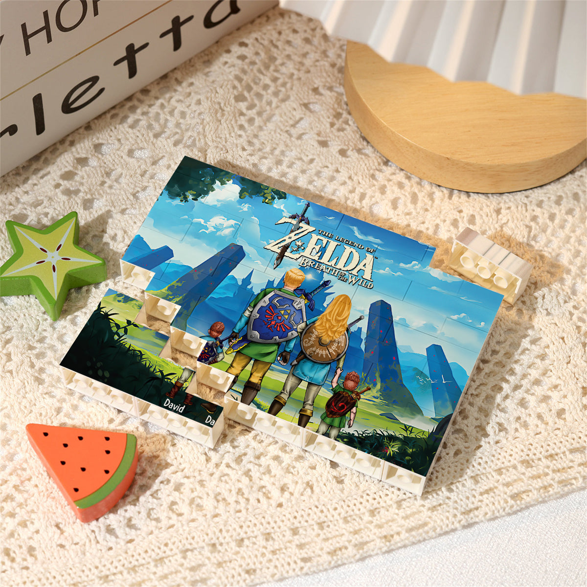 Personalized Hero's Legend Building Brick Block Gift for Dad One-sided Rectangle Building Brick Blocks GradoCreations