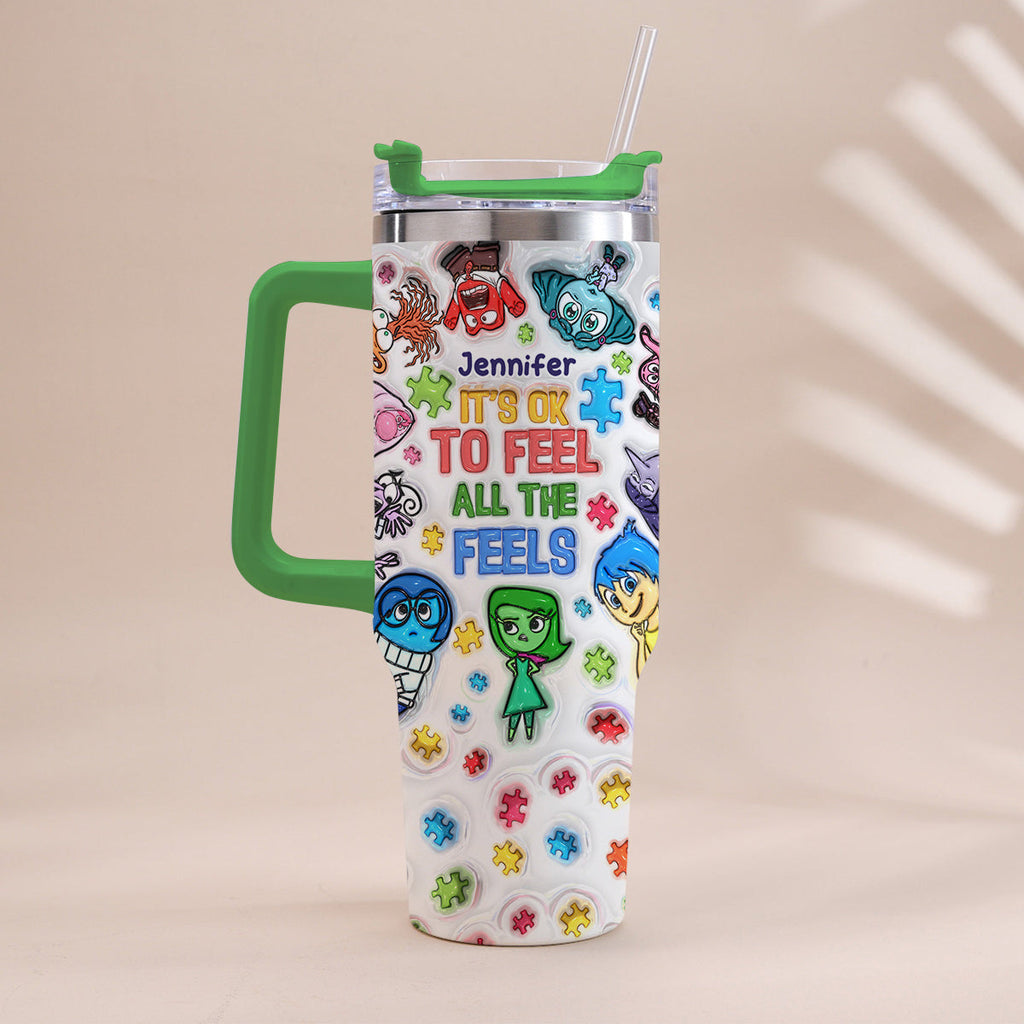 Personalized Autism Awareness Tumbler with Handle for Kids Tumbler With Handle GradoCreations