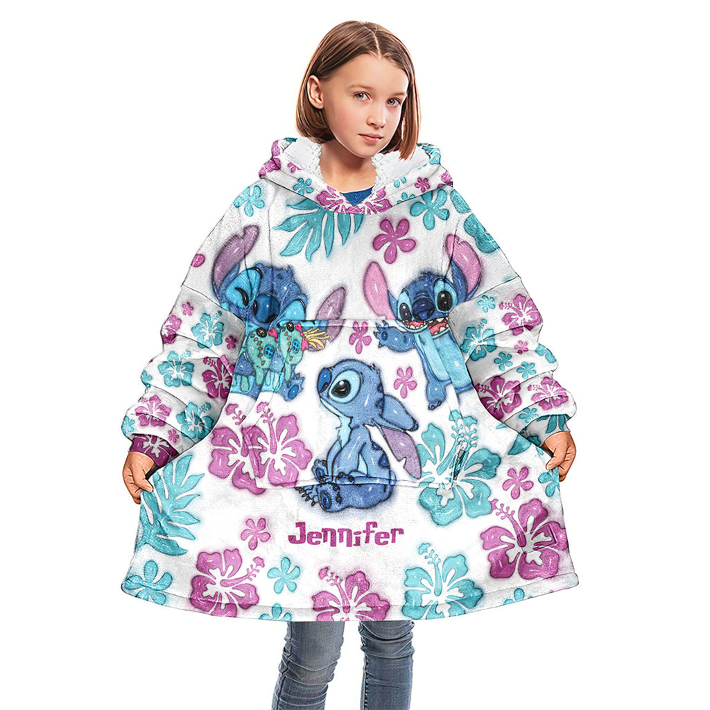 Personalized Ohana Blanket Hoodie Ultra-Soft Custom Gift for Kids Blanket Hoodie GradoCreations