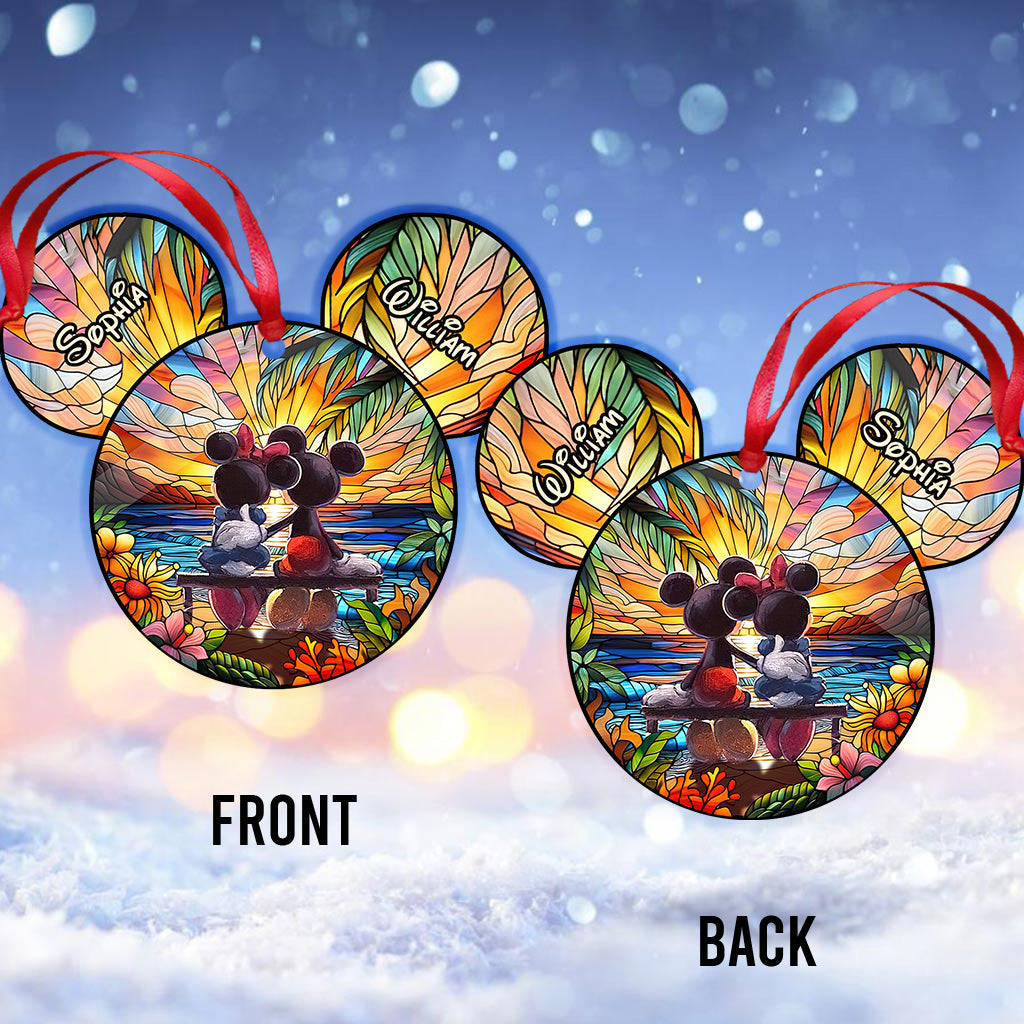Personalized Romantic Mouse Couple Acrylic Ornament for Christmas Ornament GradoCreations