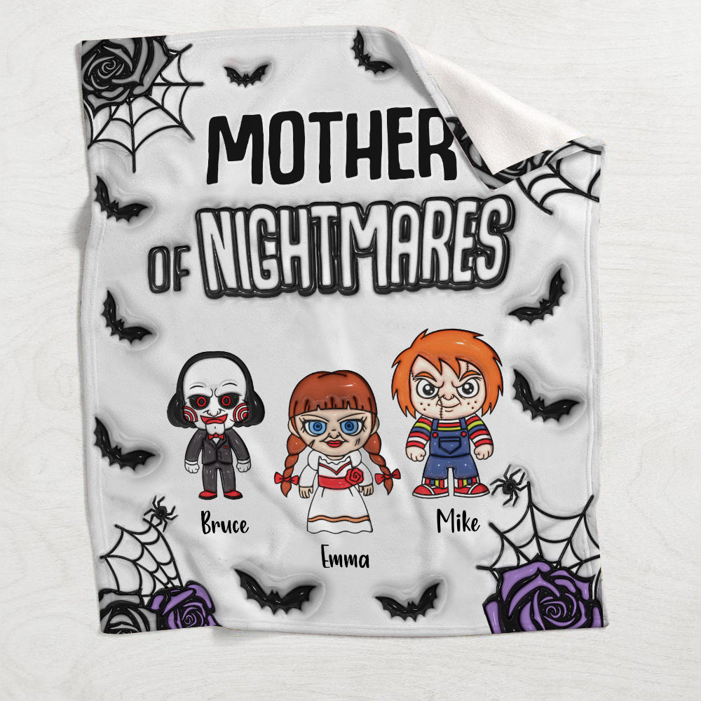Personalized Mother Blanket with Nightmare Characters for Halloween Blanket GradoCreations