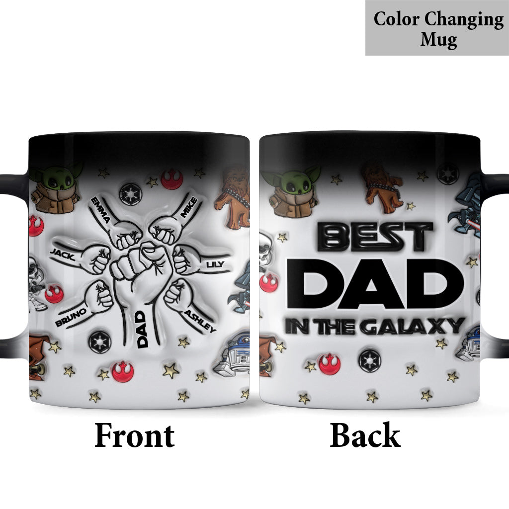 Personalized Best Dad in the Galaxy Mug Custom Names Gift Mug GradoCreations