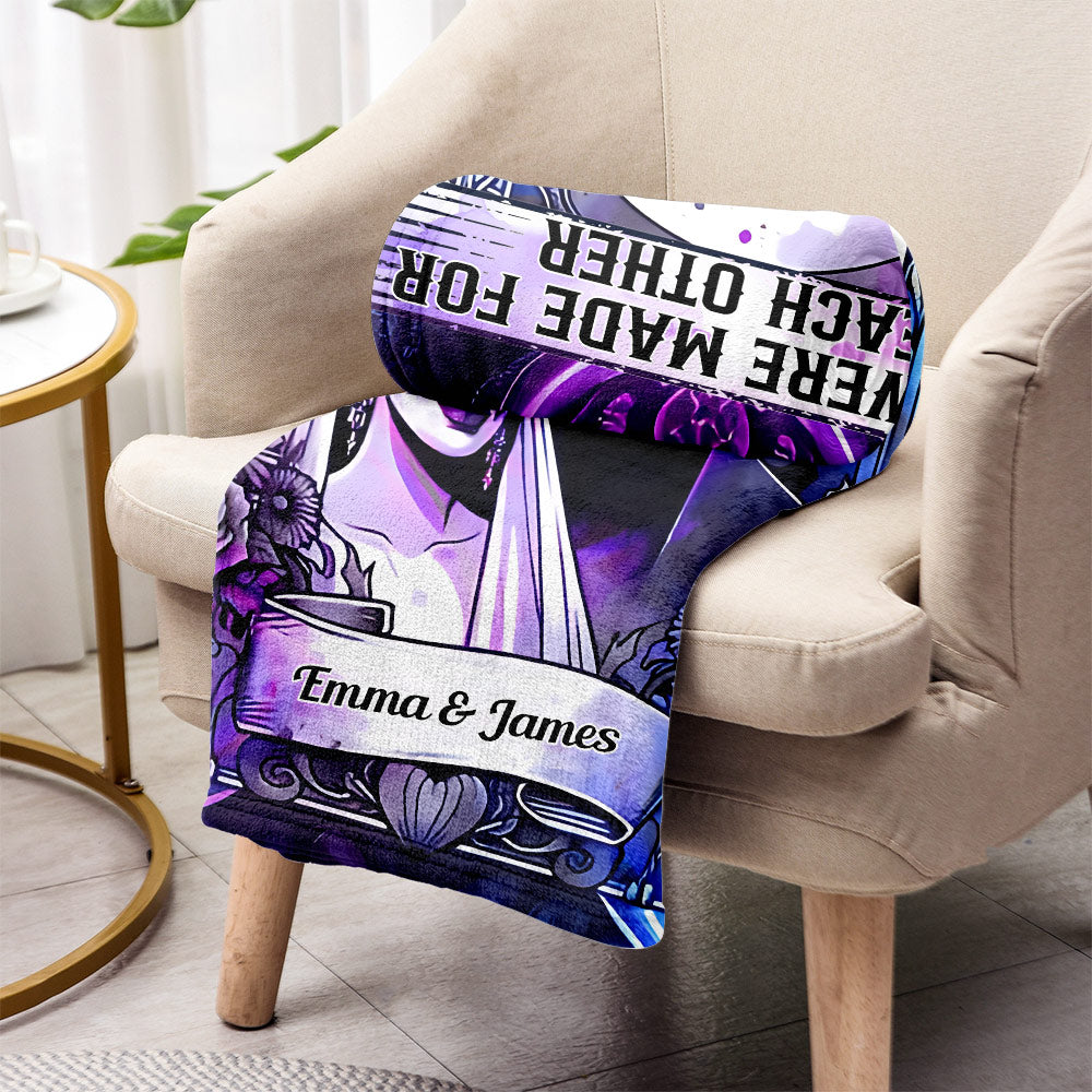 Personalized Halloween Couple Blanket Custom Names Gift Blanket GradoCreations