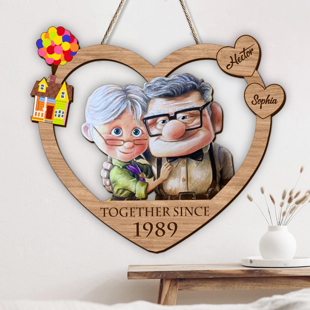 Personalized Heart-Shaped Wood Sign Custom Couple Gift Wood Sign GradoCreations