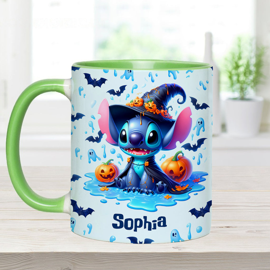 Personalized Halloween Ohana Accent Mug with Custom Name Accent Mug GradoCreations