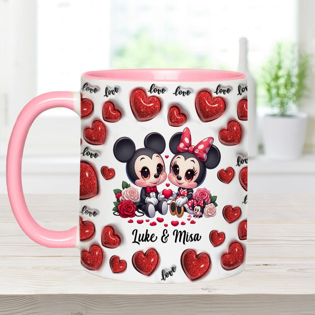 Personalized Couple Heart Mug with Custom Names for Anniversary Gift Accent Mug GradoCreations