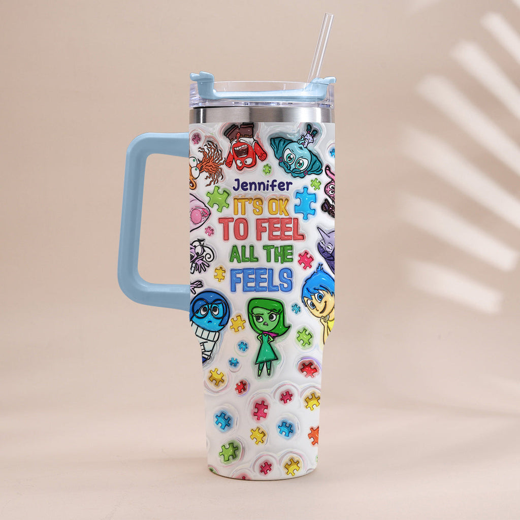 Personalized Autism Awareness Tumbler with Handle for Kids Tumbler With Handle GradoCreations