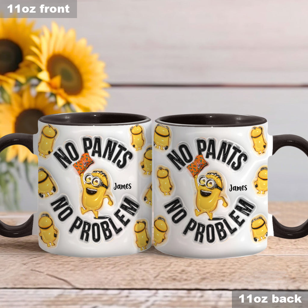 Personalized Minion Mug Custom Name No Pants No Problem Gift Accent Mug GradoCreations