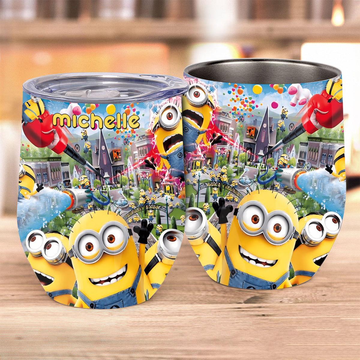 Personalized Minions Wine Tumbler Custom Name Gift Idea Wine Tumbler GradoCreations