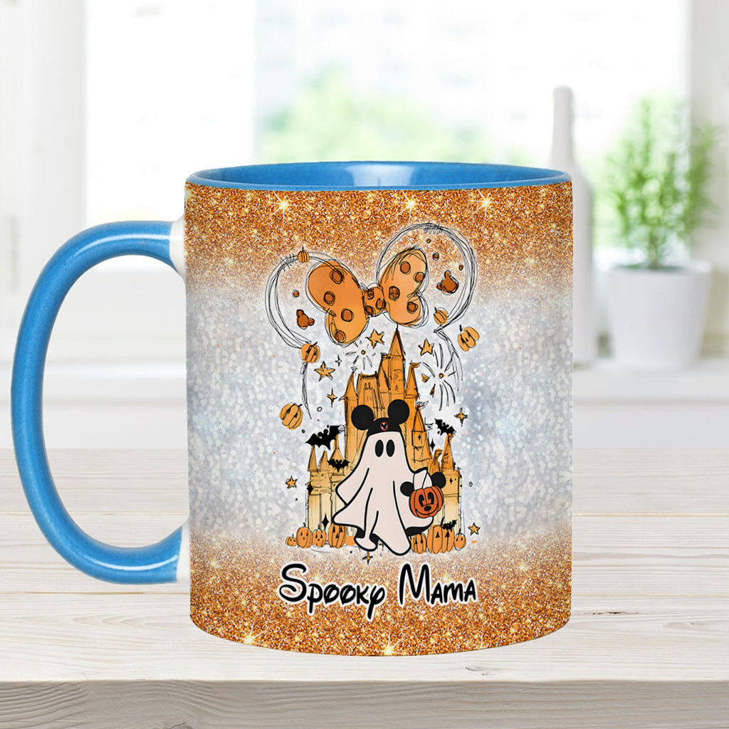 Personalized Spooky Mama Halloween Accent Mug Gift for Mom Accent Mug GradoCreations