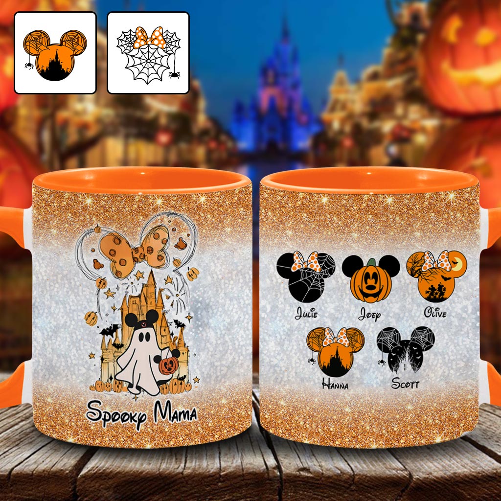 Personalized Spooky Mama Halloween Accent Mug Gift for Mom Accent Mug GradoCreations