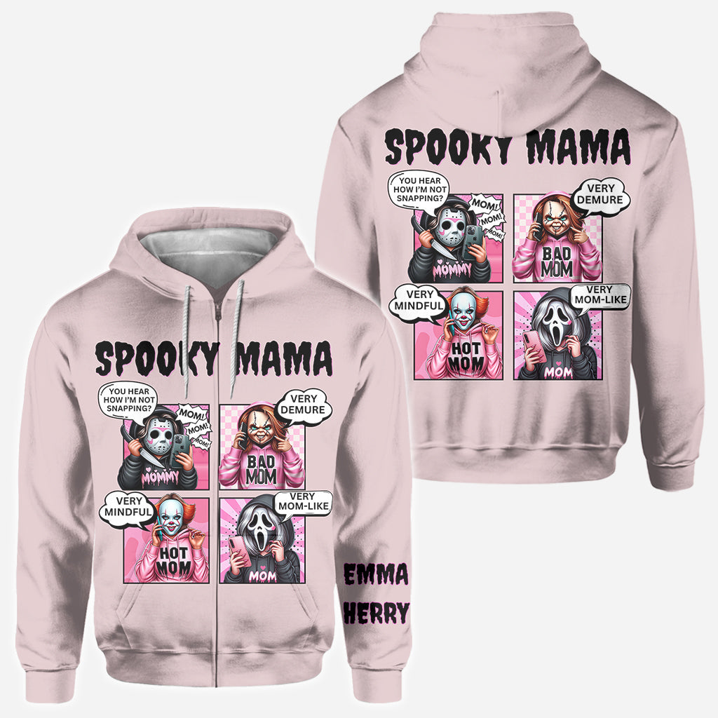 Personalized Spooky Mama All Over Shirt Custom Name Gift for Mom All Over Shirt GradoCreations