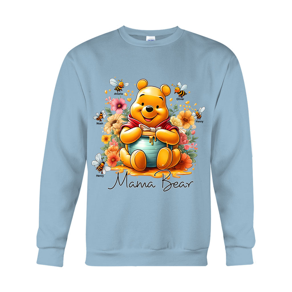 Personalized Mama Bear T-Shirt & Hoodie with Floral Design for Mom T-shirt & Hoodie GradoCreations