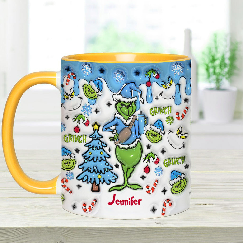 Personalized Grinch Accent Mug Custom Name Christmas Gift Accent Mug GradoCreations