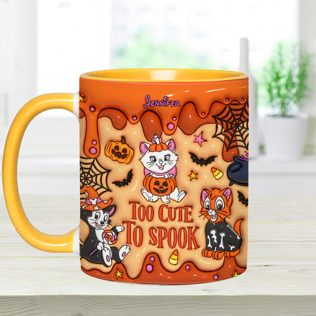 Personalized Halloween Accent Mug Cute Cat Design Gift Accent Mug GradoCreations
