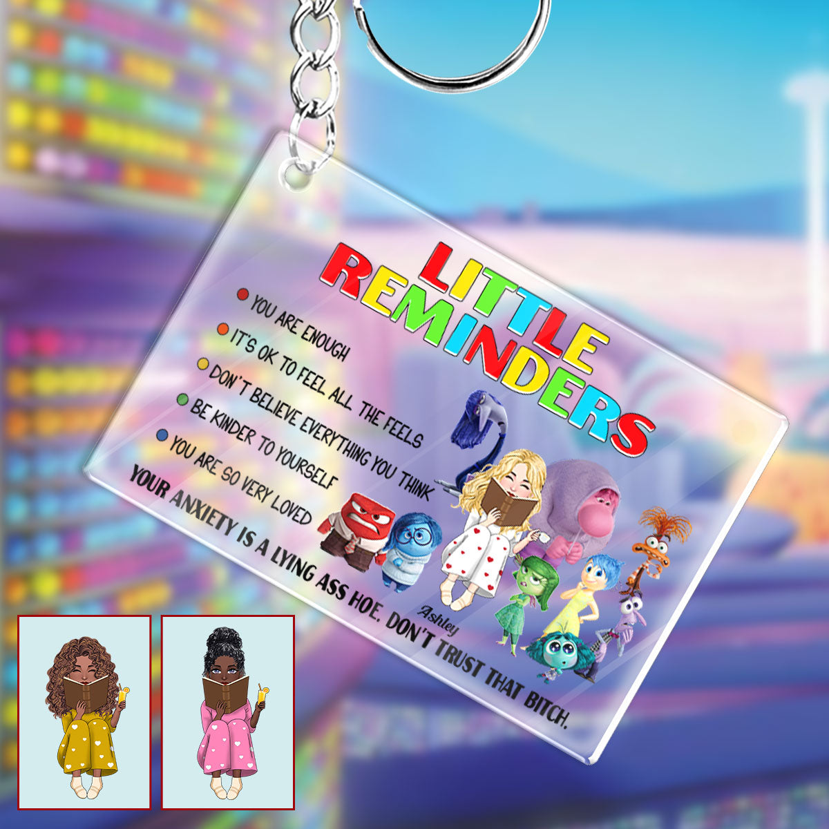 Personalized Acrylic Keychain with Motivational Quotes Gift Keychain GradoCreations