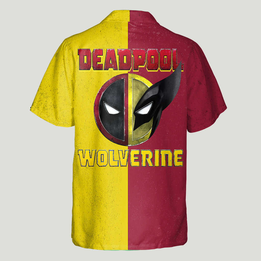 Personalized Deadpool & Wolverine Hawaiian Shirt Custom Name Gift for Him Hawaiian Shirt GradoCreations