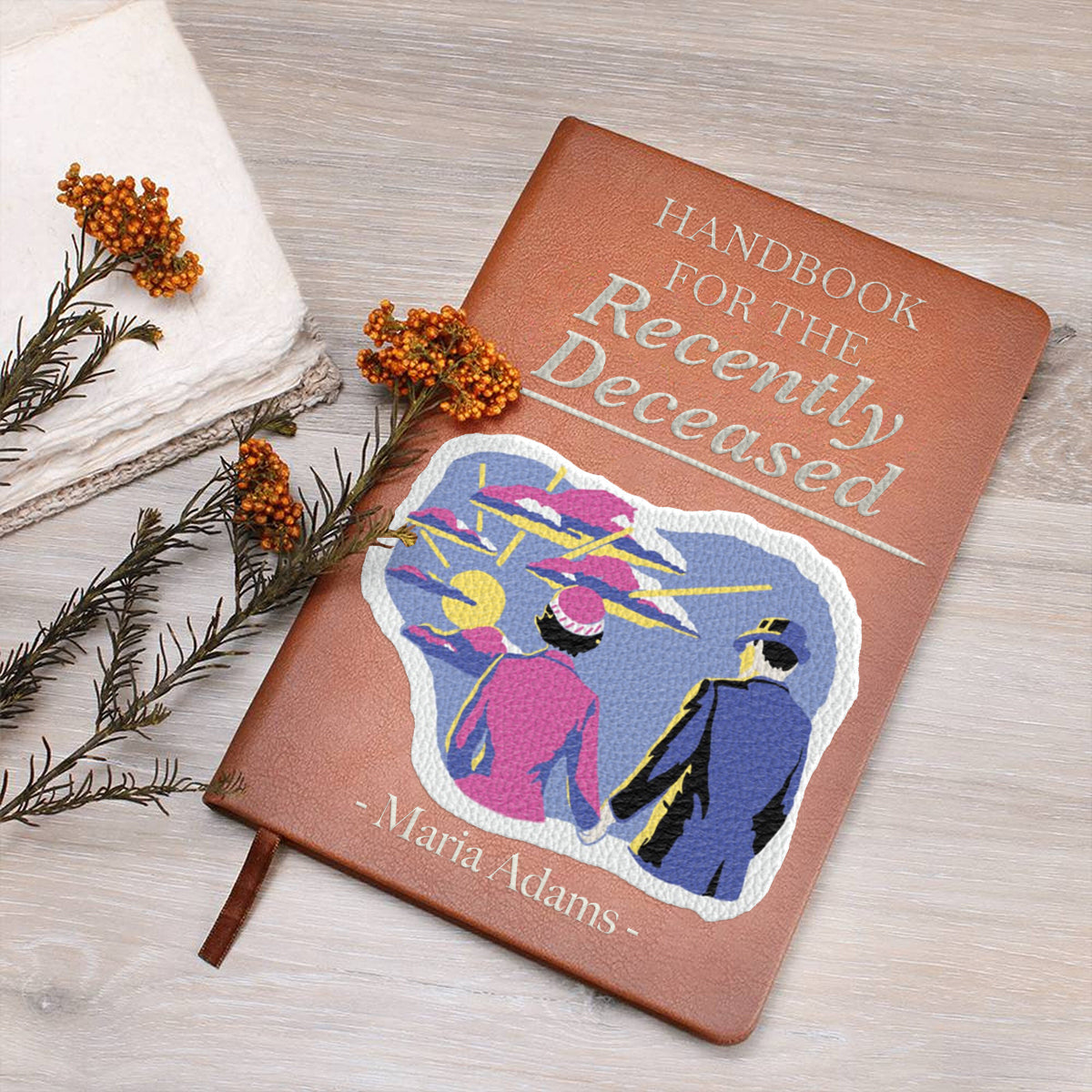 Personalized Leather Journal Handbook for the Recently Deceased Gift Idea Leather Journal GradoCreations
