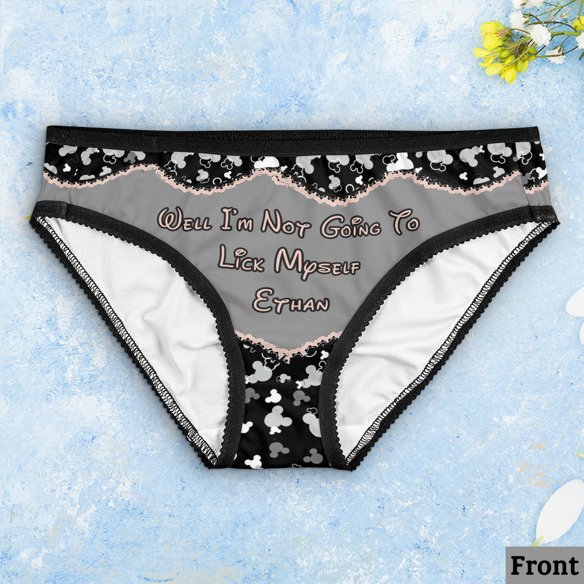 Personalized Lace Border Women Briefs Custom Name Gift Lace Border Women Briefs GradoCreations