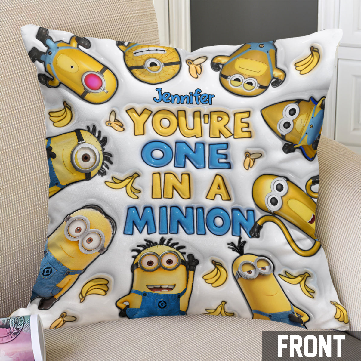 Personalized You're One In A Minion Throw Pillow Gift Throw Pillow GradoCreations