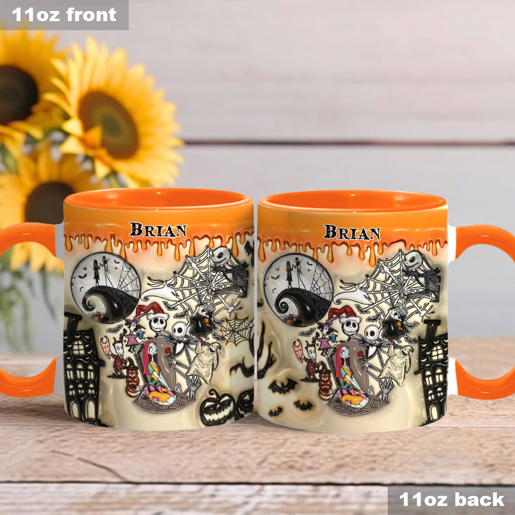 Personalized Halloween Accent Mug Custom Name Gift Idea Accent Mug GradoCreations