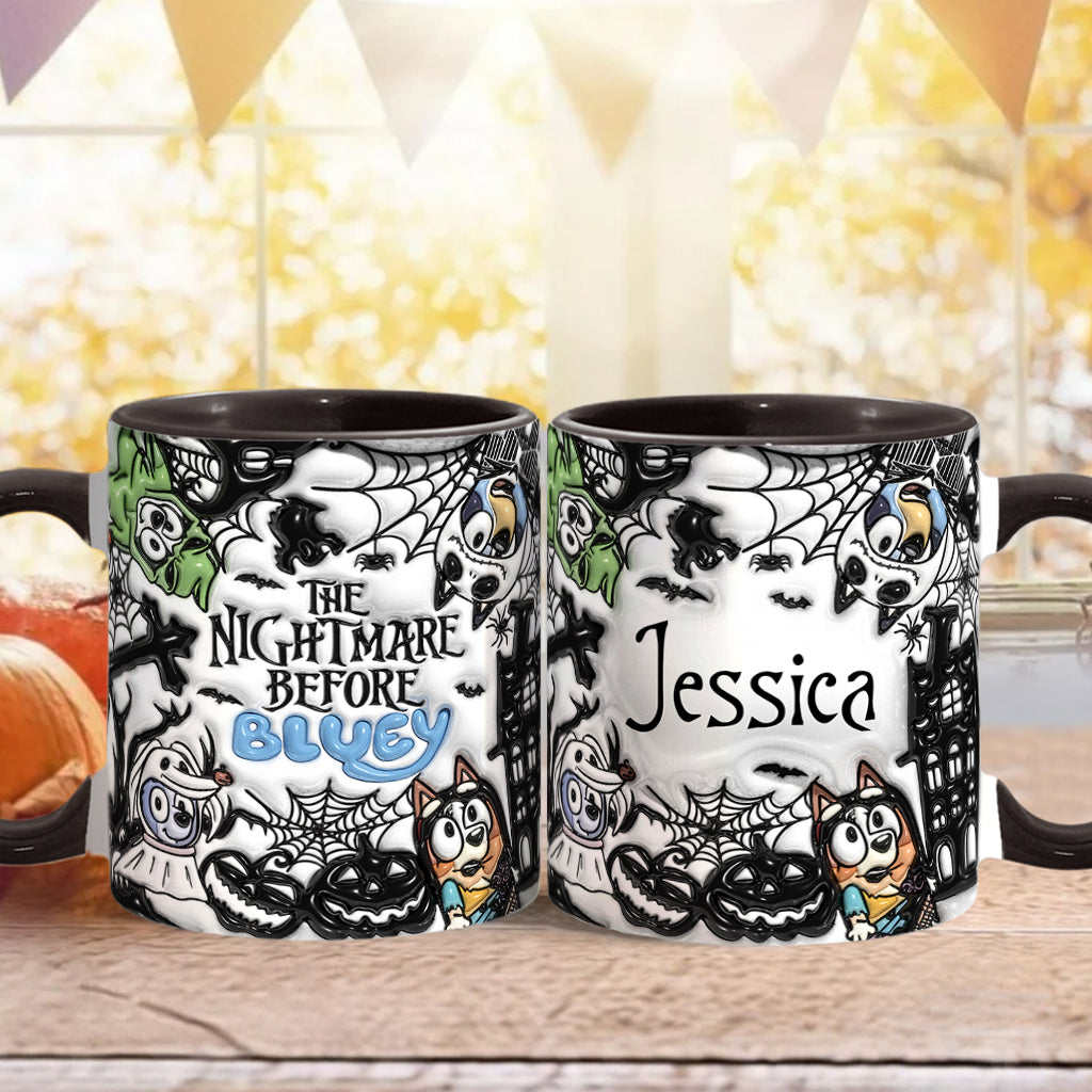 Personalized Nightmare Accent Mug Custom Name Gift for Halloween Accent Mug GradoCreations