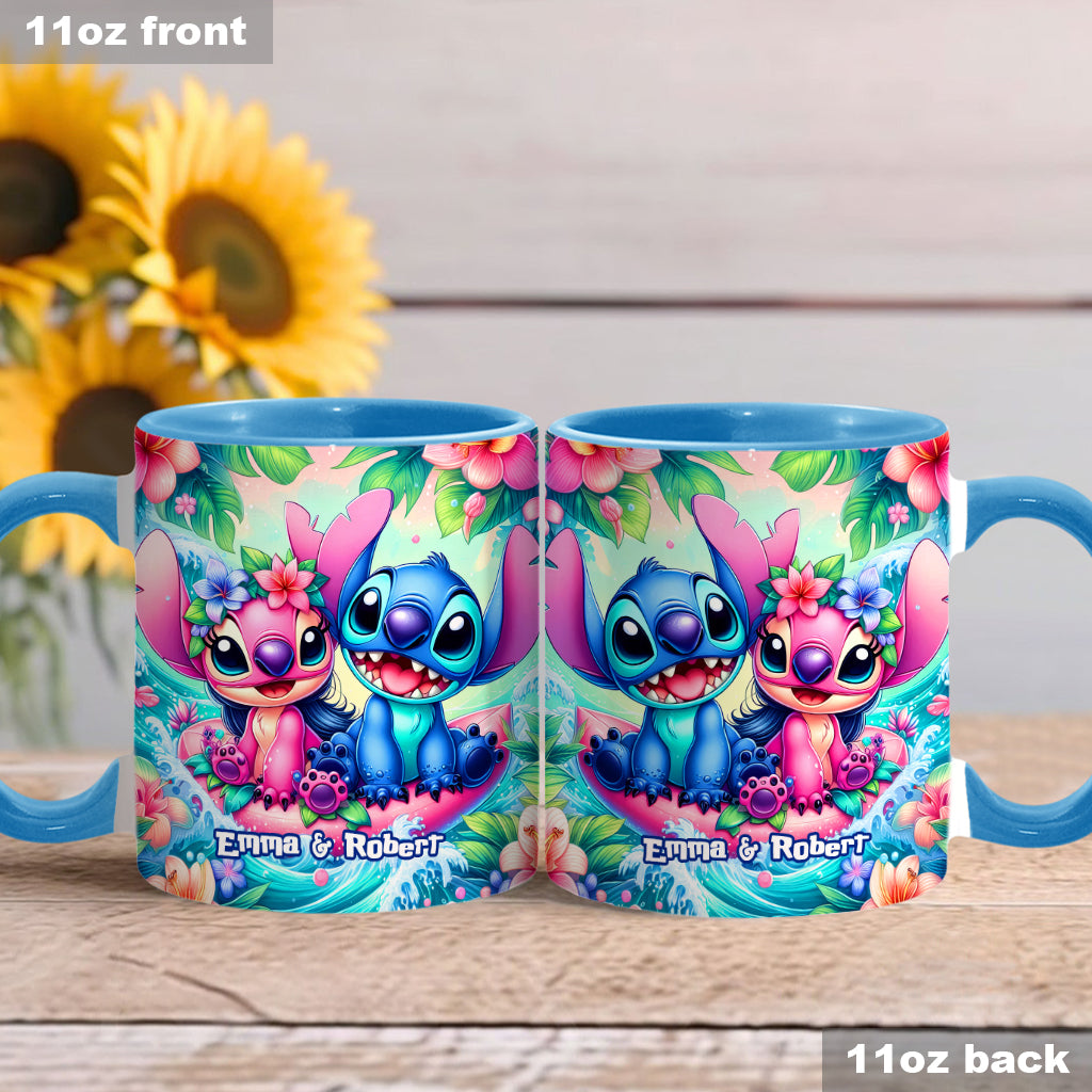 Personalized Ohana Accent Mug Custom Name Gift for Couple Accent Mug GradoCreations
