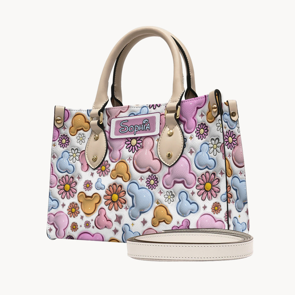 Personalized Leather Handbag with Disney Design for Her Leather Handbag GradoCreations