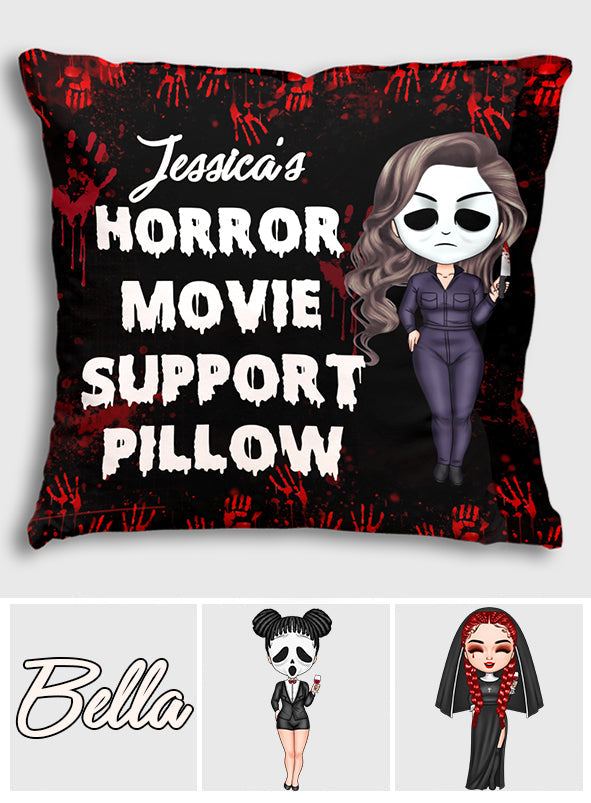 Personalized Horror Movie Support Pillow Custom Name Gift Throw Pillow GradoCreations