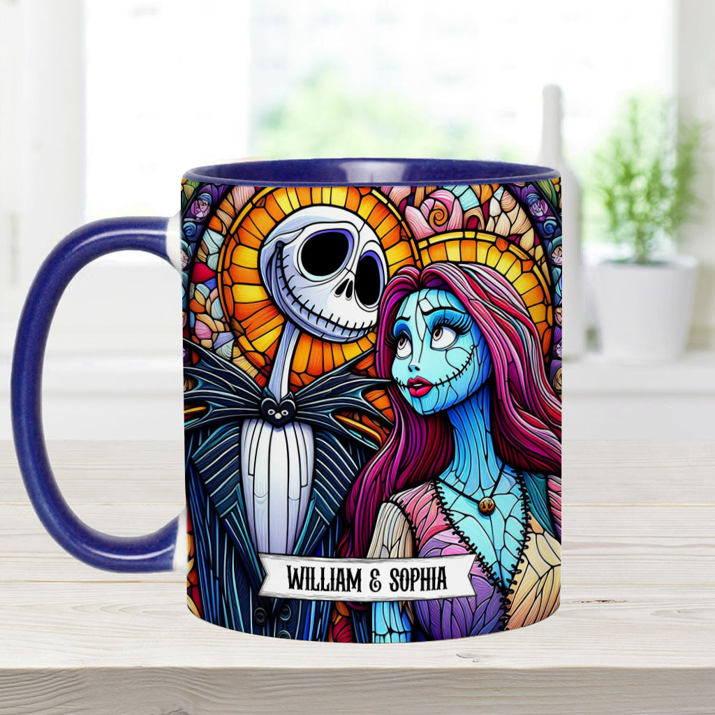 Personalized Jack and Sally Accent Mug Custom Couples Gift Accent Mug GradoCreations