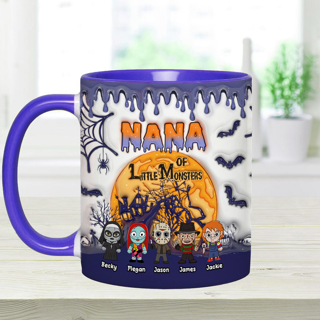 Personalized Halloween Mug for Grandma of Little Monsters Accent Mug GradoCreations