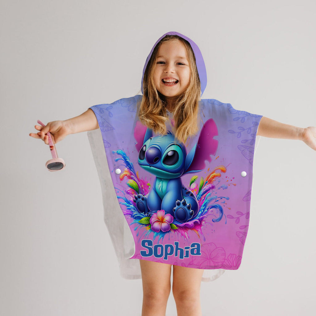 Personalized Kid Hooded Towel Poncho with Name for Beach Fun Kid Hooded Towel Poncho GradoCreations