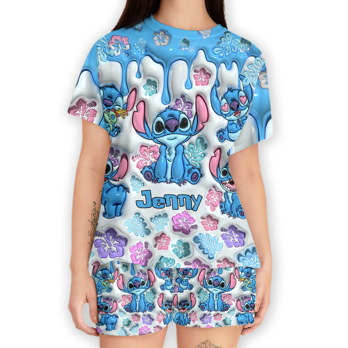 Personalized Ohana All Over Shirt & Shorts Set for Family All Over Shirt & Women Shorts GradoCreations