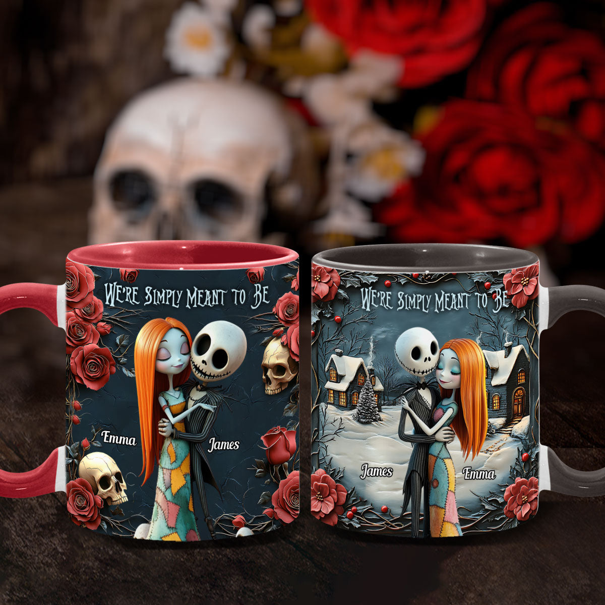 Personalized Nightmare Accent Mug Custom Name Gift for Couple Accent Mug GradoCreations